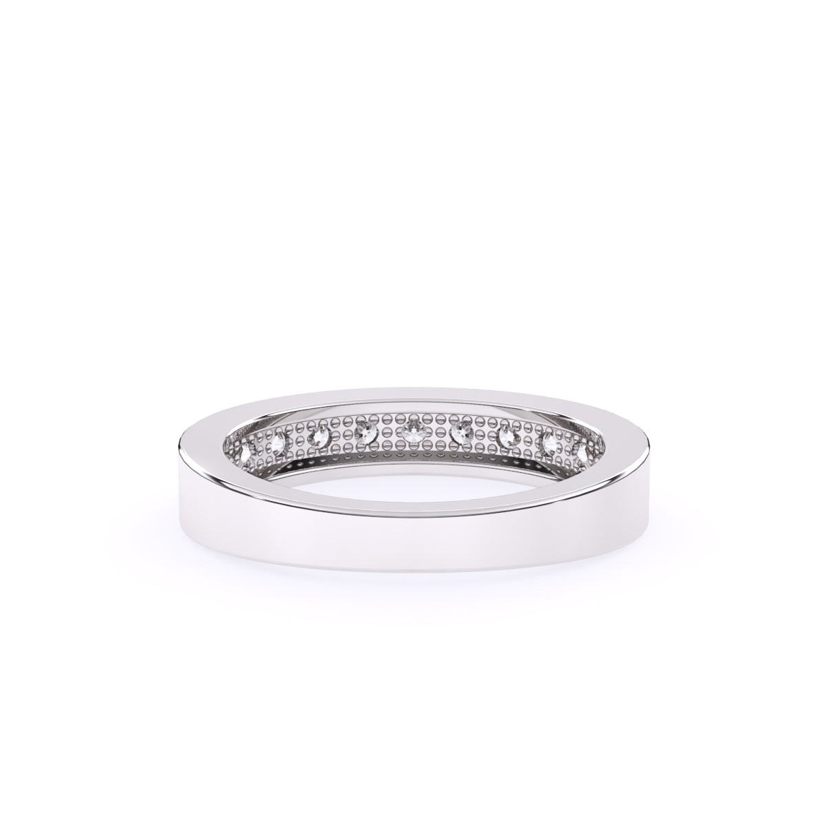 Round Lab Grown Diamond Channel Set Band